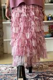 Ramone Marble Mesh Midaxi Skirt Indian Rose